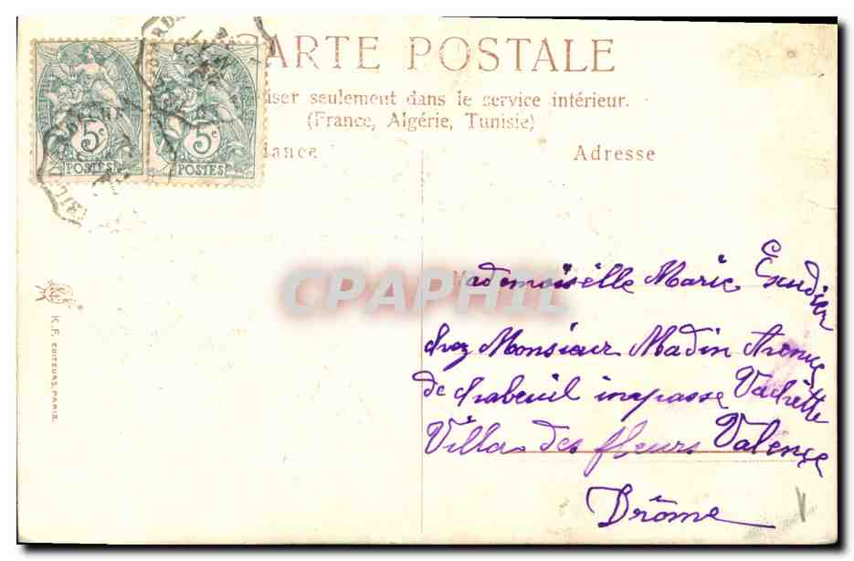 CPA Fantaisie Fleurs Oiseaux  — Verso