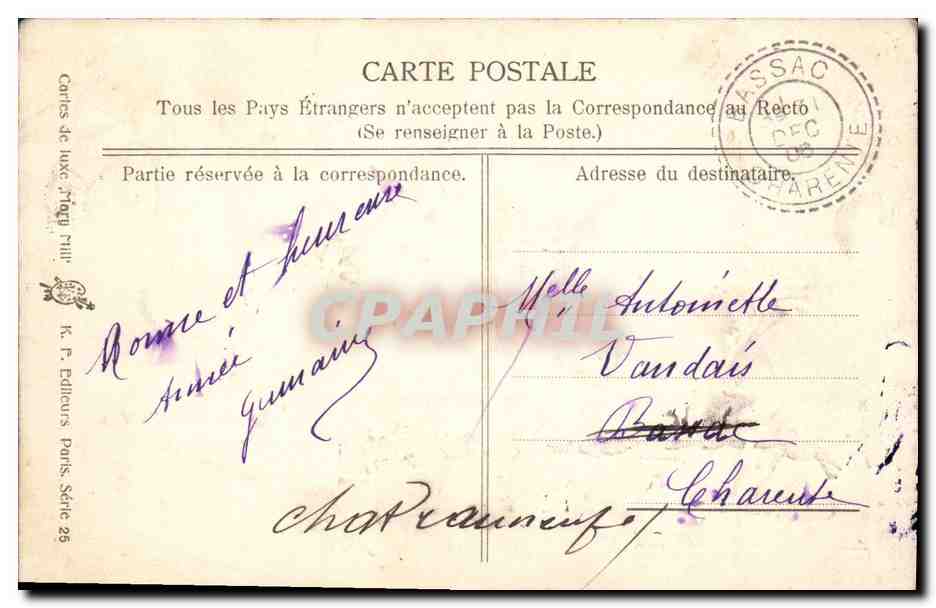 CPA Fantaisie Fleurs Enfants  — Verso