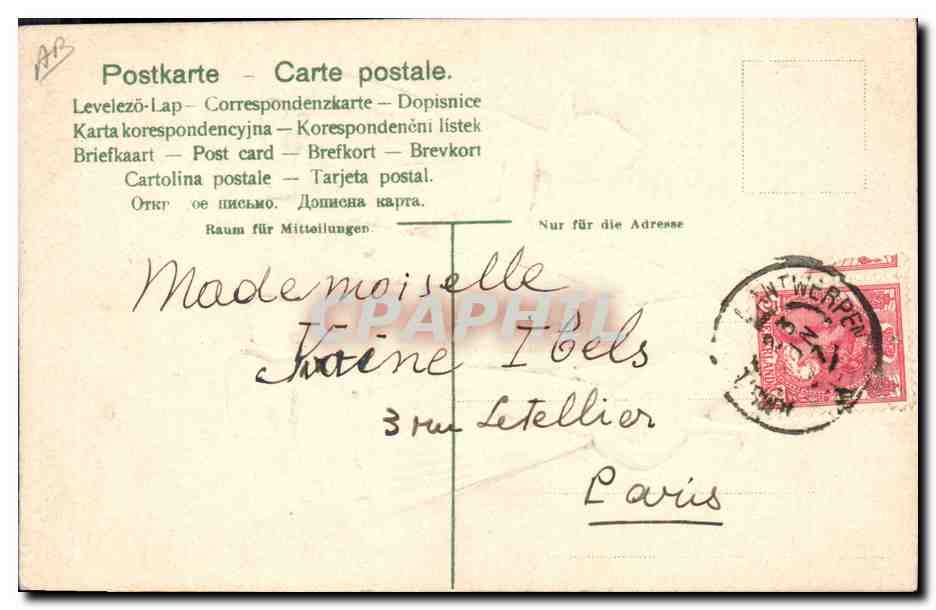 CPA Fantaisie Femme Enfant Folklore — Verso