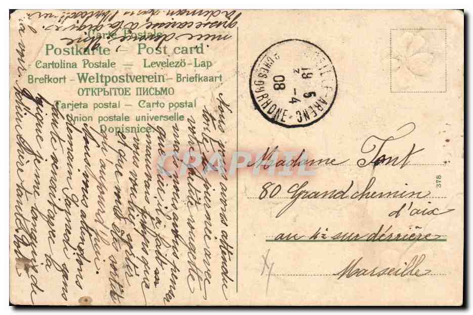 CPA Fantaisie Fleurs Enfant  — Rückseite