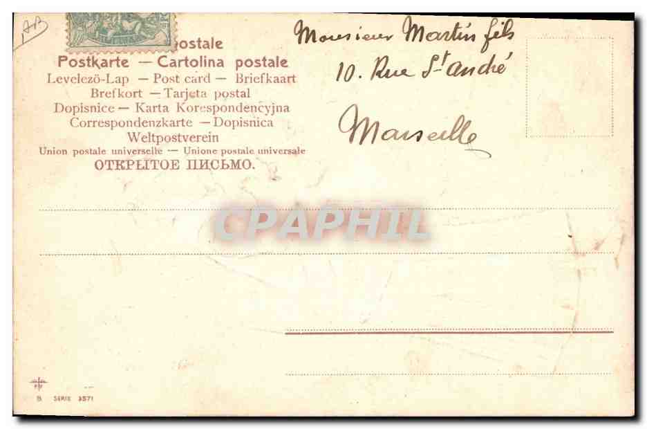 Femme en manteau à col fourrure — porte — Bonne Année 1905 — Tam-Falol, Chamonix — Verso