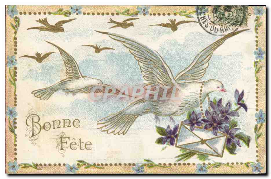 CPA Fantaisie Fleurs Colombes Bonne fete 