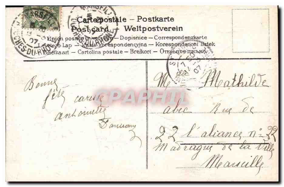CPA Fantaisie Fleurs Colombes Bonne fete  — Verso