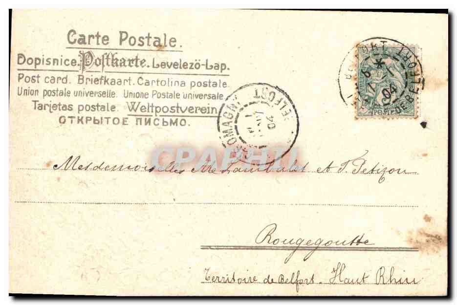 Fleurs roses et violettes — décor floral — éditeur inconnu — Rückseite