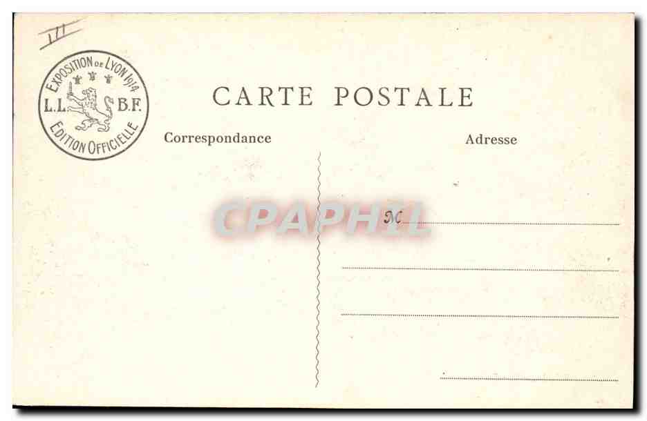 CPA Lyon Exposition internationale 1914 Les galeries Une des salles Tapisserie  — Rückseite
