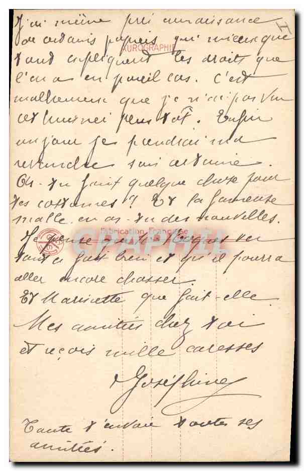 CPA Fantaisie Femme Fourrure  — Rückseite