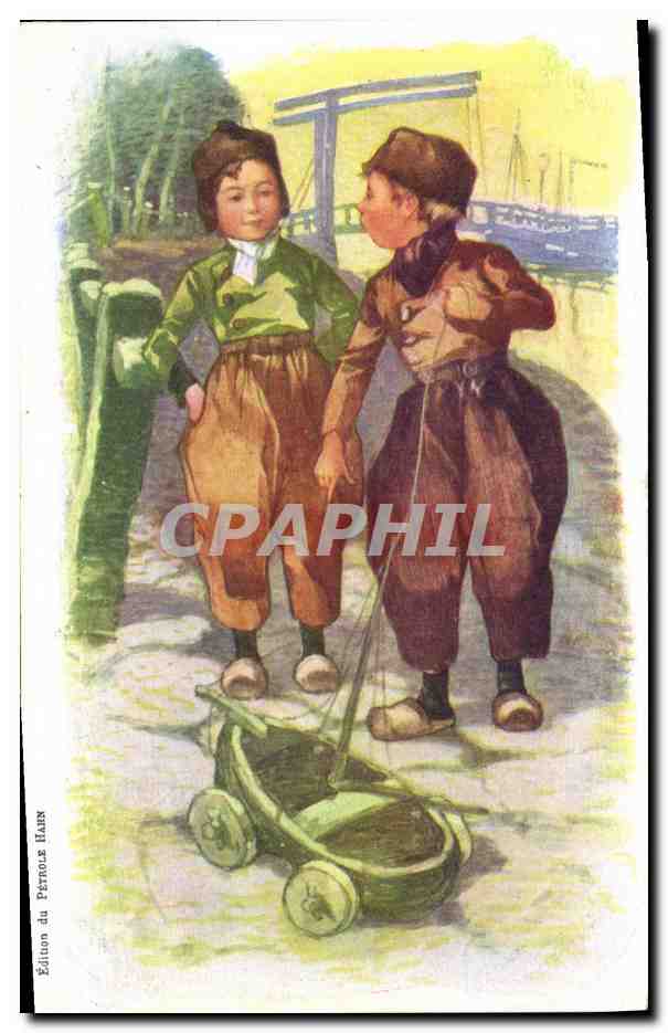 CPA Fantaisie Illustrateur Enfants Petrole Hahn Cheveux Coiffeur Bateau 