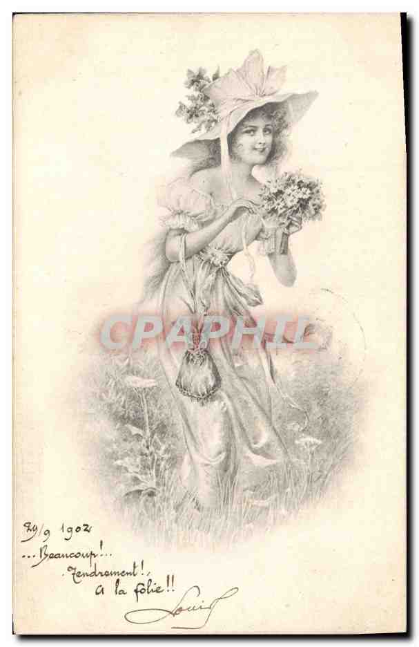 CPA Fantaisie Illustrateur Femme 