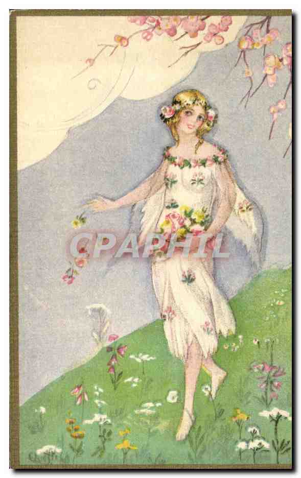 CPA Fantaisie Illustrateur Femme 