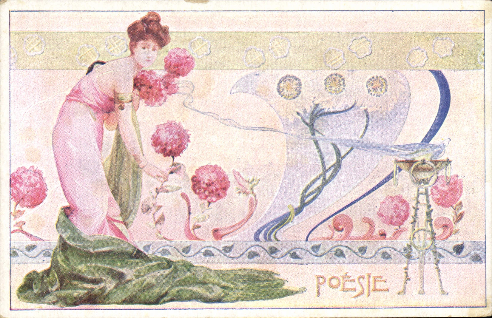 CPA Fantaisie Illustrateur Femme Poesie 