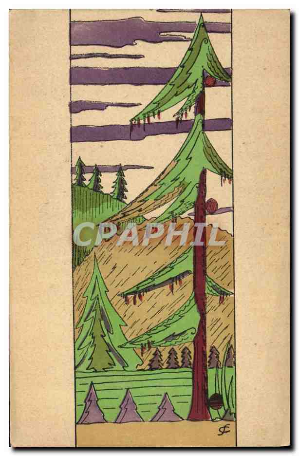 CPA Fantaisie Illustrateur Sapin 