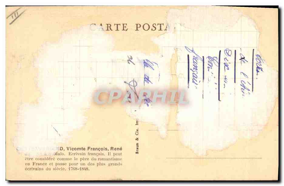 CPA Chateaubriand  — Verso