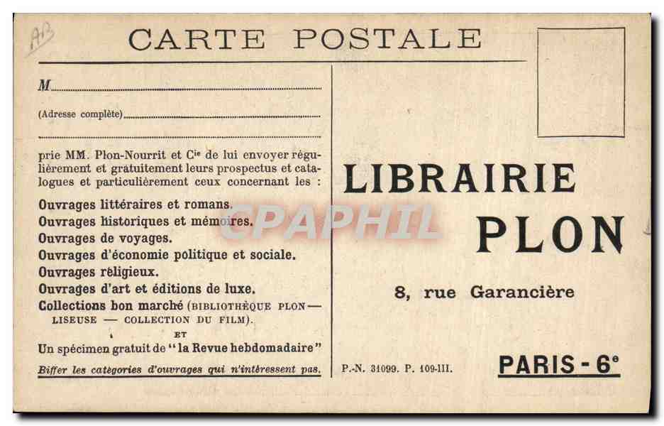 CPA Philippe Barres La guerre a vingt ans  — Verso