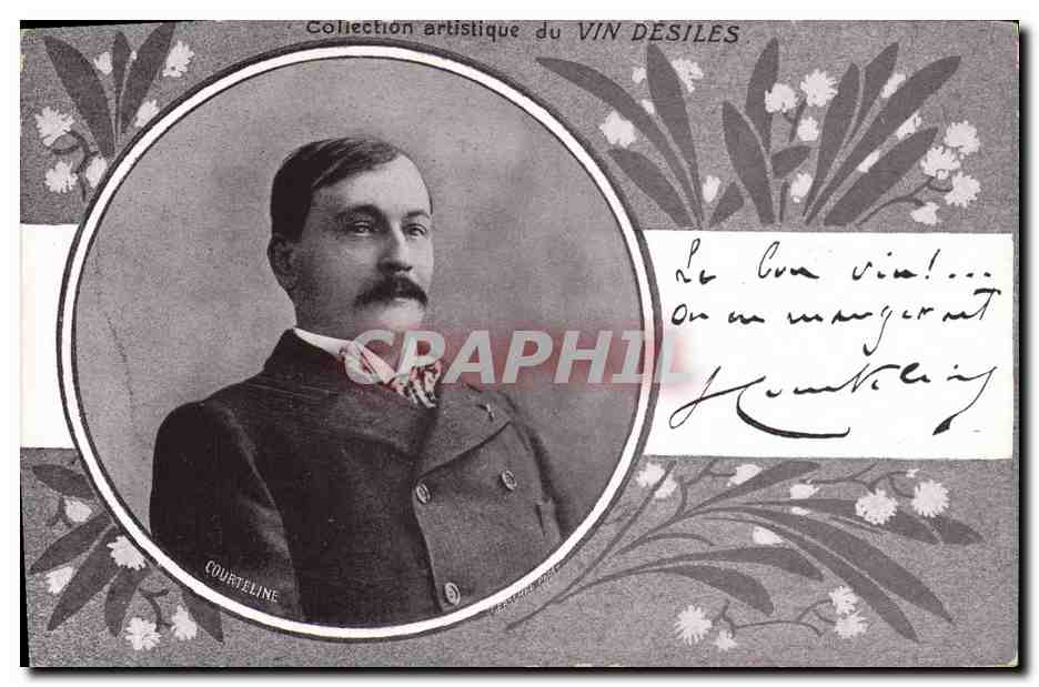 Portrait d'un homme à moustache — Collection artistique du VIN DESILES — éditeur COURTELINE