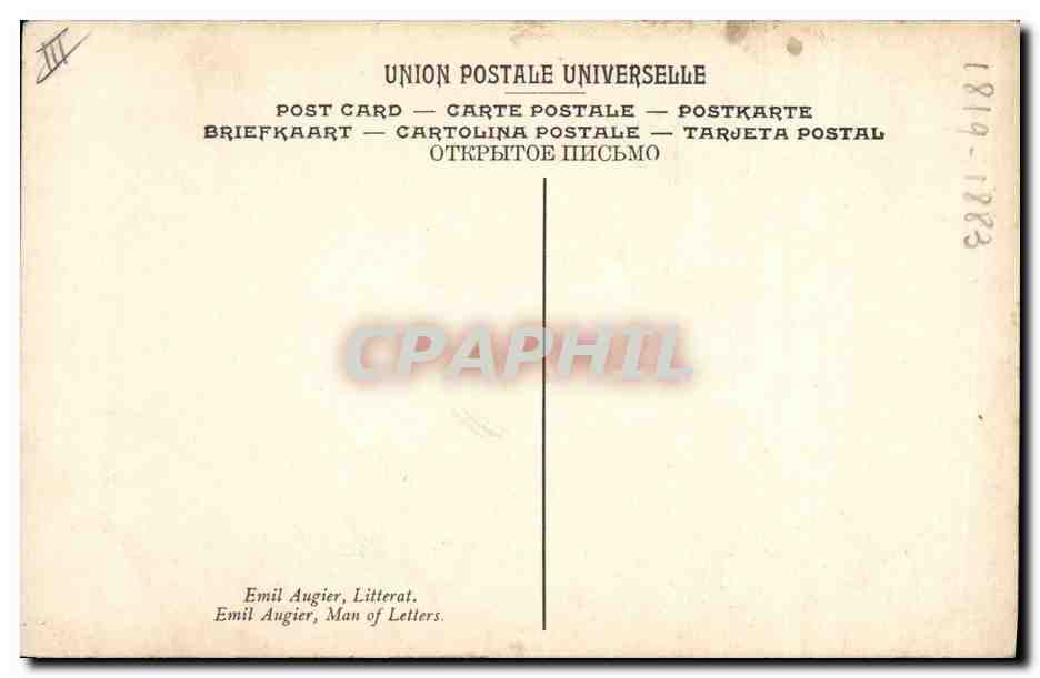 CPA Dubuffe Emile Augier Litterateur Musee de Versailles  — Verso