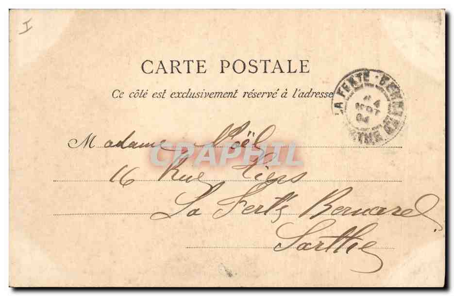 CPA Paris Parc Monceau Statue de Guy de Maupassant  — Verso