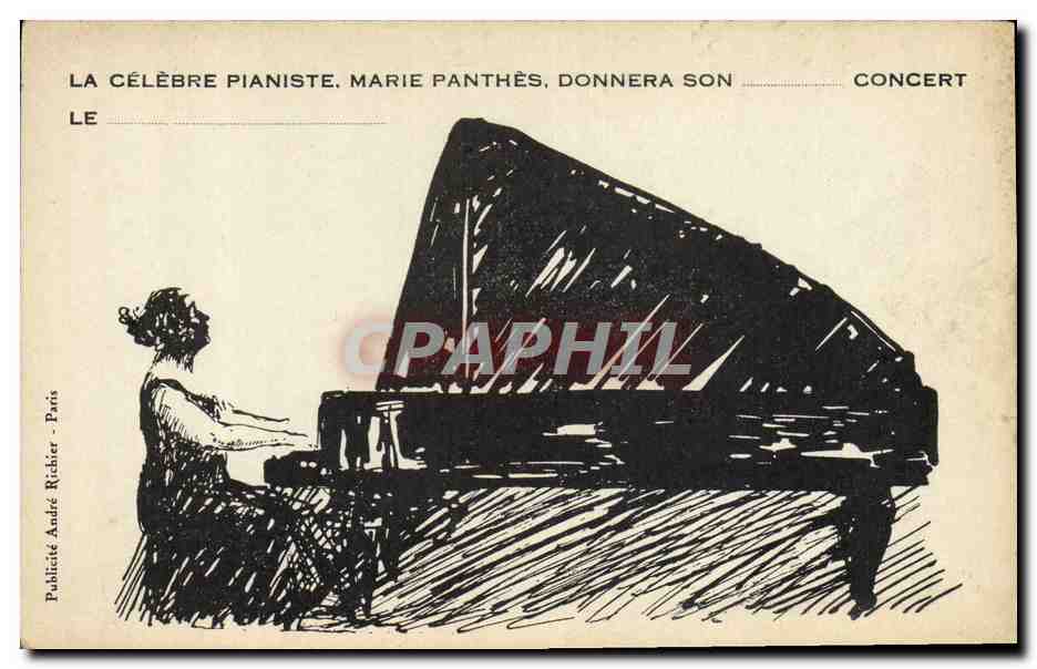 CPA Pianiste Marie Panthes Piano 