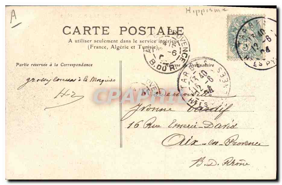 CPA Cheval Equitation Hippisme Tarbes Le Haras National Etalons rentrant de la promenade — Verso
