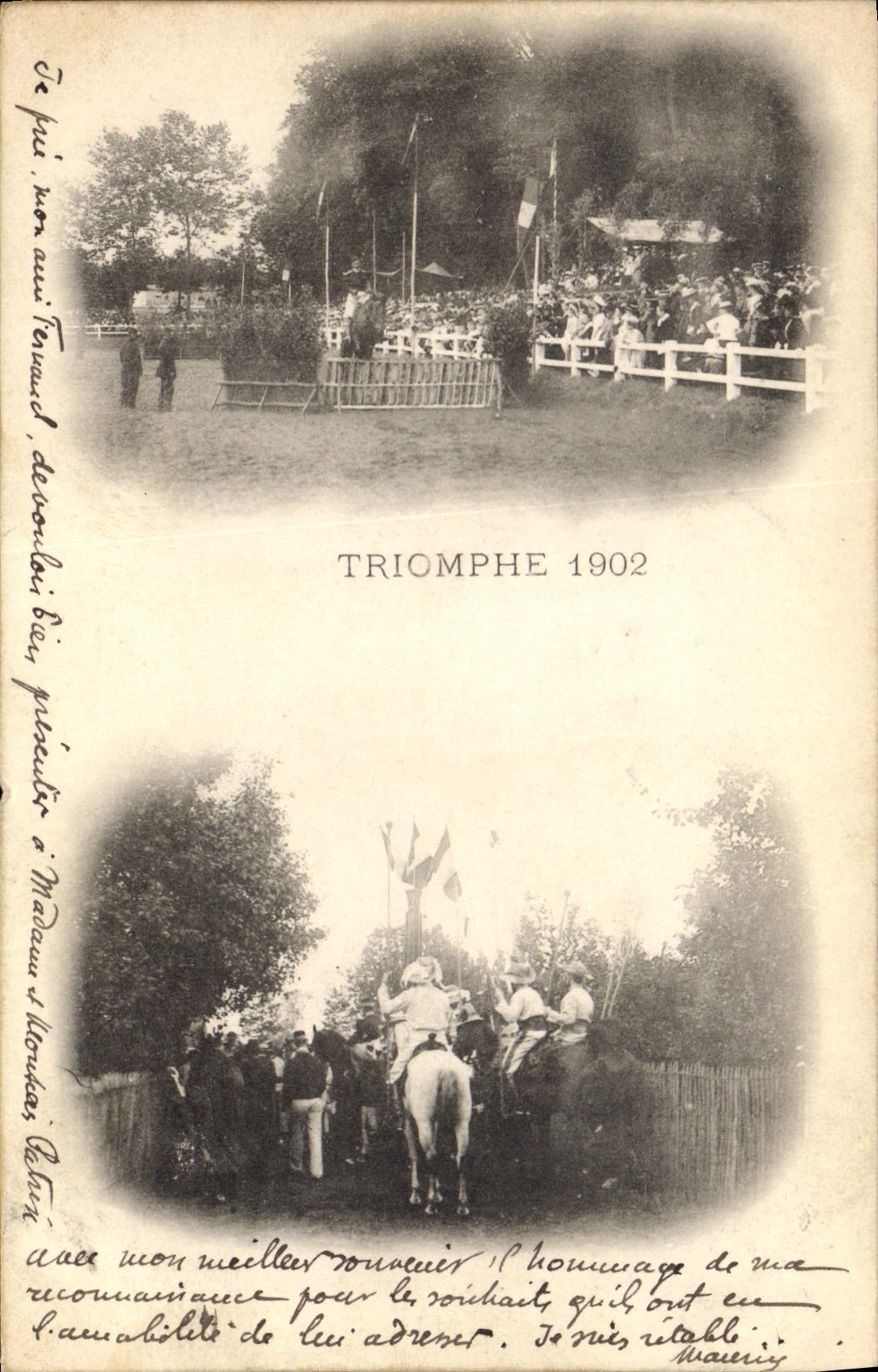 Triomphe 1902 — Hommage à un cavalier — éditeur inconnu, n° de série non visible