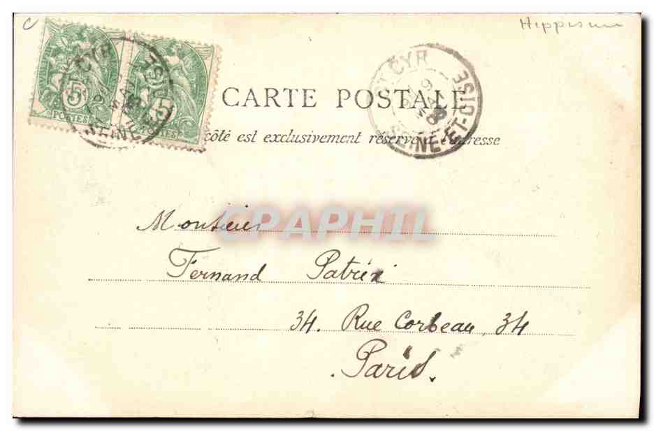 Triomphe 1902 — Hippodrome de Maisons-Laffitte — éditeur Mannij, n° de série non visible — Reverso