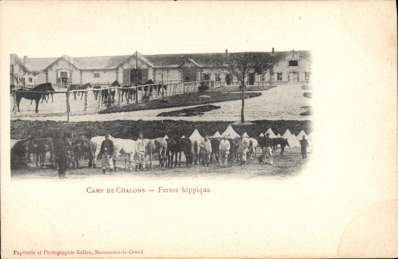 Camp de Chalons — Ferme hippique — Papeterie et Photographie Galien, Mourmelon-le-Grand