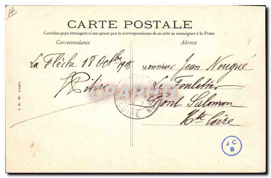 La Flèche — Prytanée Militaire — Reprise d'Équitation — Edit. Dabin, La Flèche — Verso