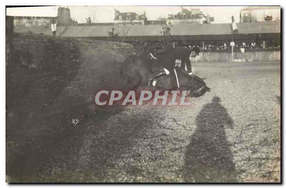 Course de chevaux — chute d'un cavalier — éditeur inconnu, n° 87