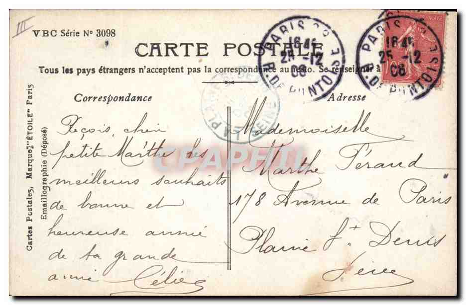 Quatre enfants avec les chiffres 1902 — Stebbing Phot. — Rückseite