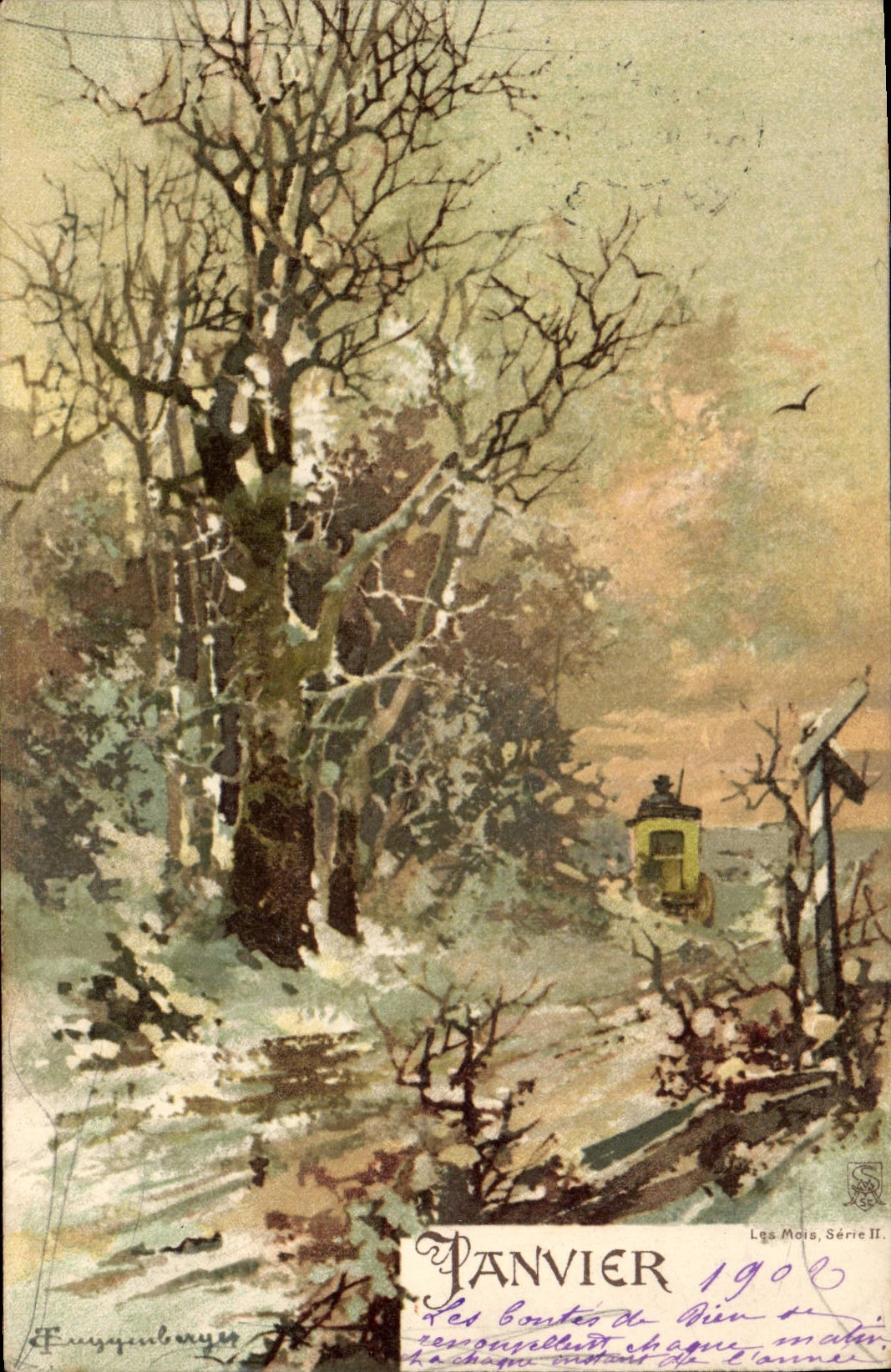 Paysage hivernal — Janvier 1908 — Eugyenbourg, Les Mois, Série II