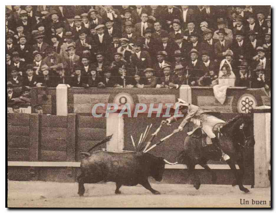 CPA Corrida Course de taureaux Un buen par a caballo