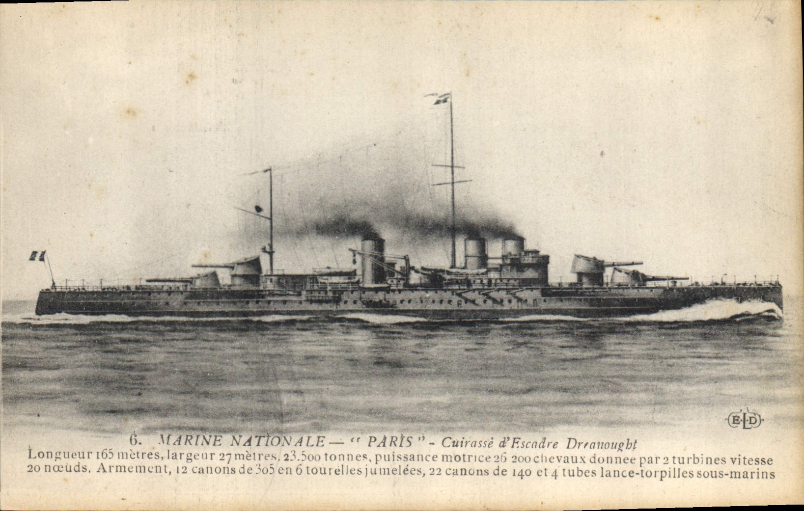 Marine Nationale — "Paris" — Cuirassé d'Escadre Dreaunought