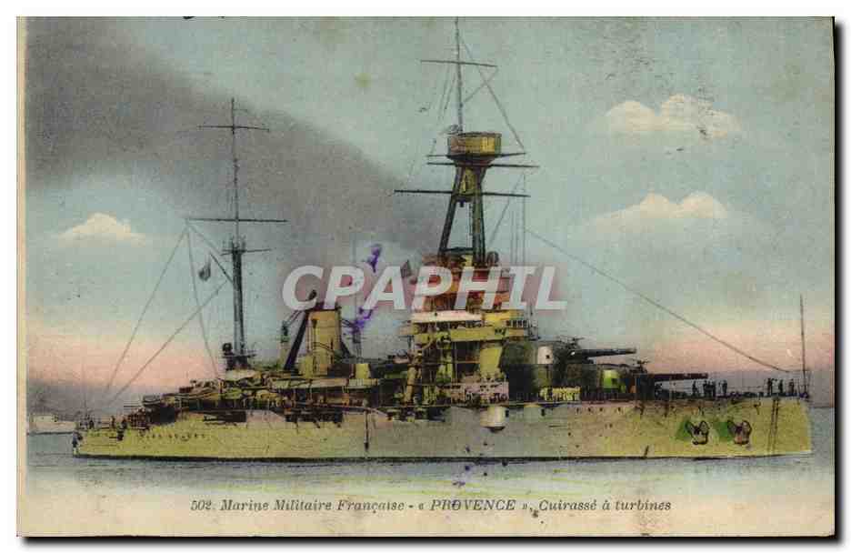 Cuirassé à turbines « PROVENCE » — Marine Militaire Française — n°502