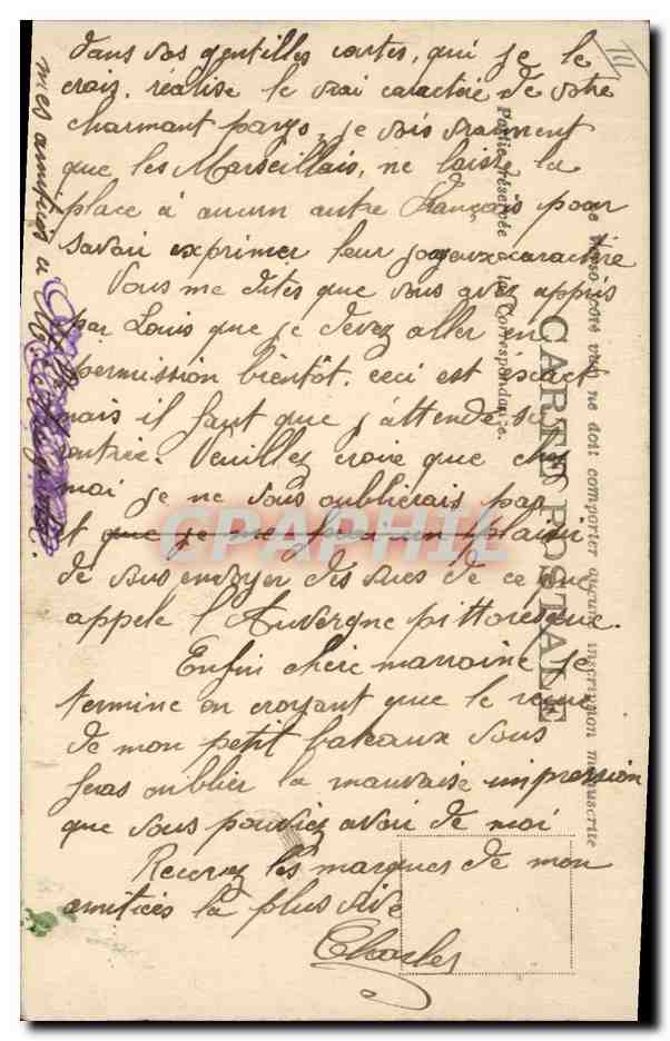 CPA Bateau de Guerre Paris Cuirasse a turbines — Verso