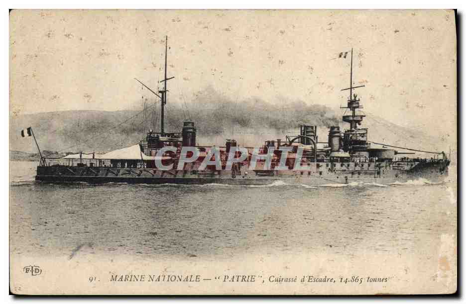 CPA Bateau de Guerre Patrie Cuirasse d'escadre