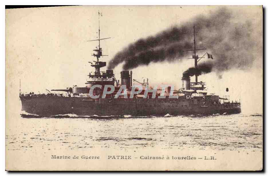 Bateau de guerre PATRIE — cuirassé à tourelles — L.R.