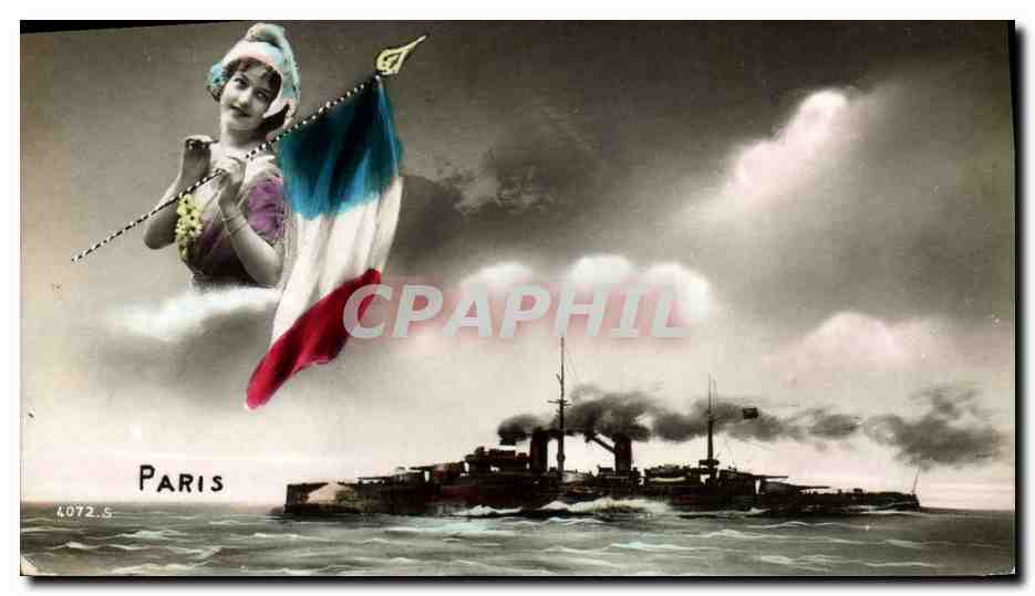 CPA Bateau de Guerre Paris