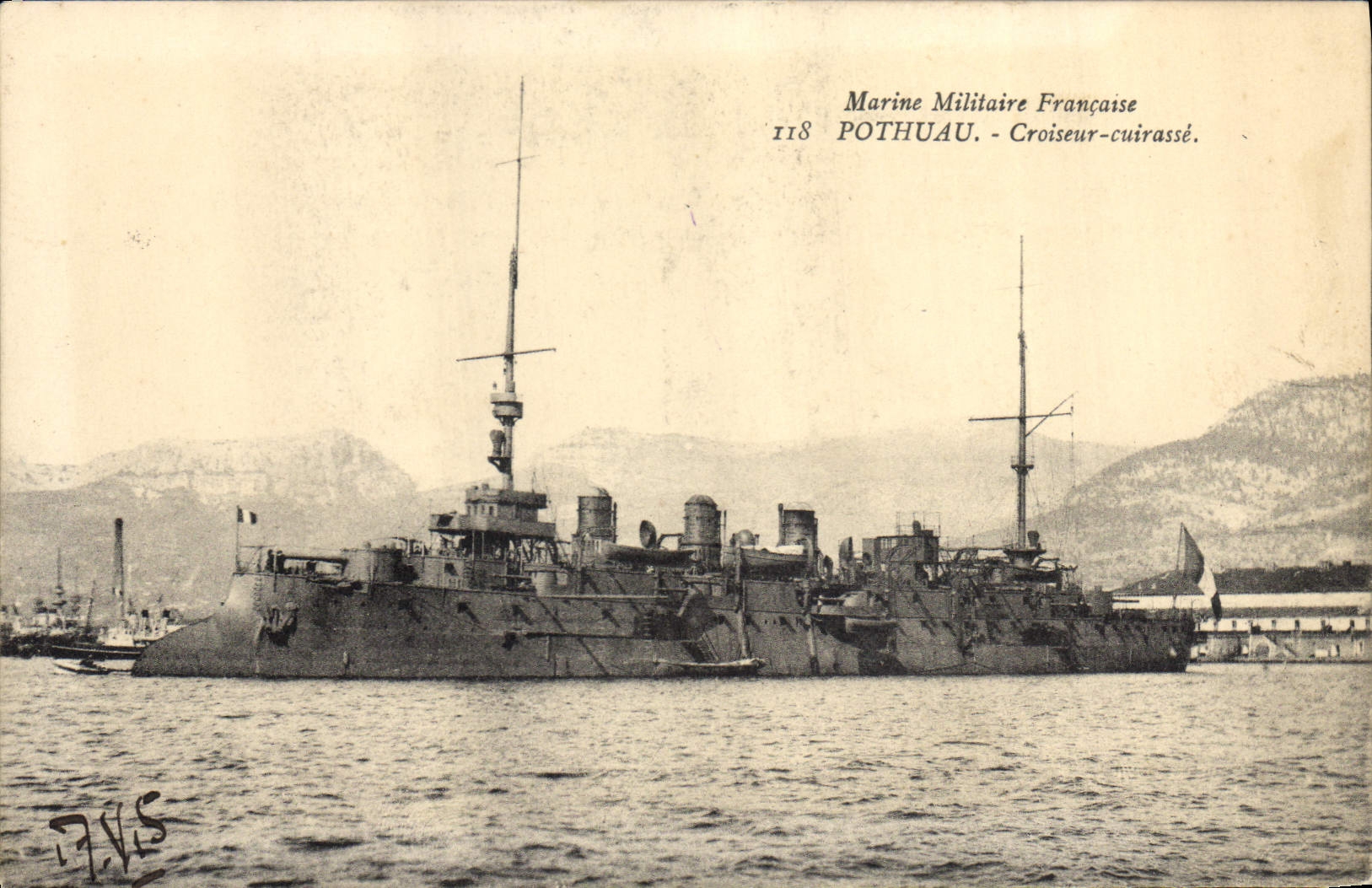 Croiseur-cuirassé Pothuau — Marine Militaire Française — Éditeur P.N.S.