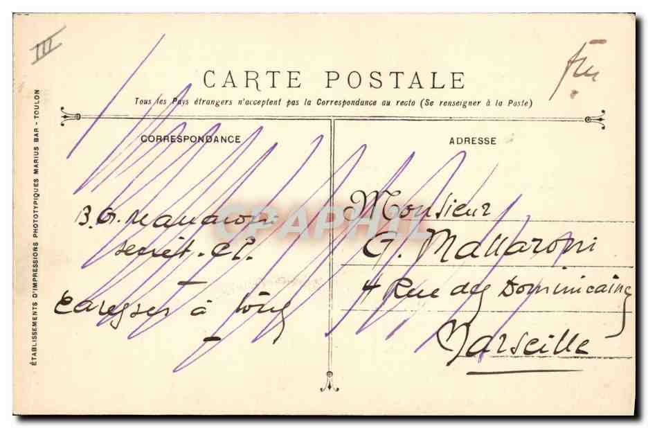 Croiseur-cuirassé Pothuau — Marine Militaire Française — Éditeur P.N.S. — Verso