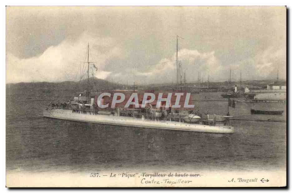 Le 'Pique', Torpilleur de haute mer — A. Bongault — n° 537