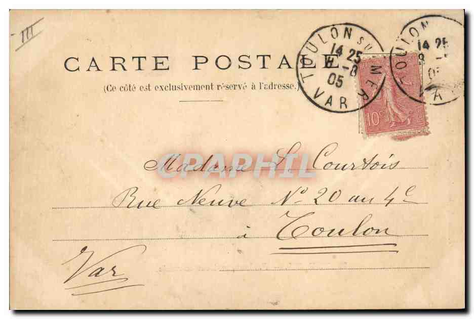 Toulon — Croiseur cuirassé Pothuau — J. Manuel, photo-éditeur, n°86 — Reverso