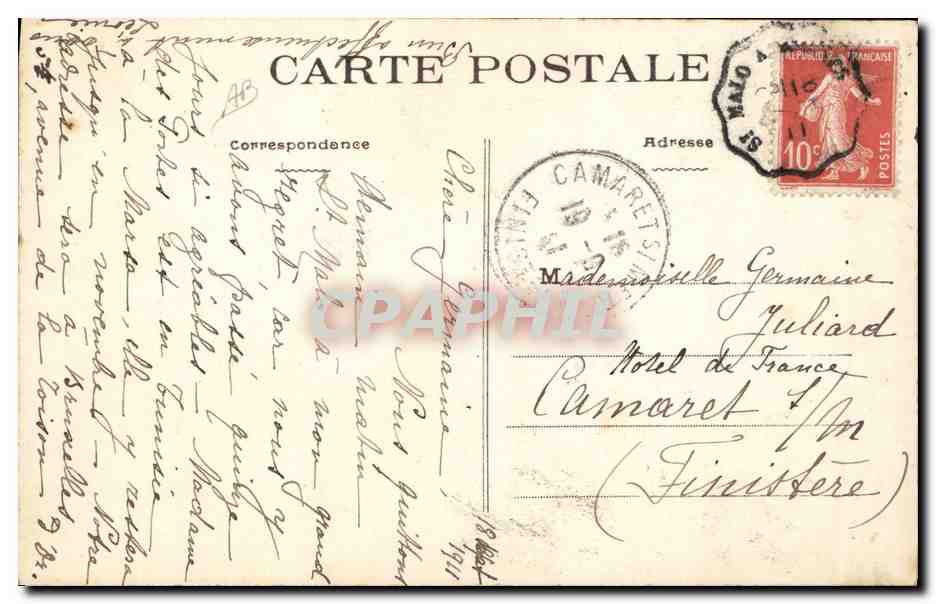 CPA Folklore Parame Eude de coiffes  — Verso