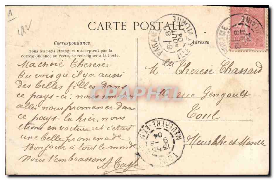 CPA Folklore Cancale Cancalaise Coiffe du Dimanche  — Verso
