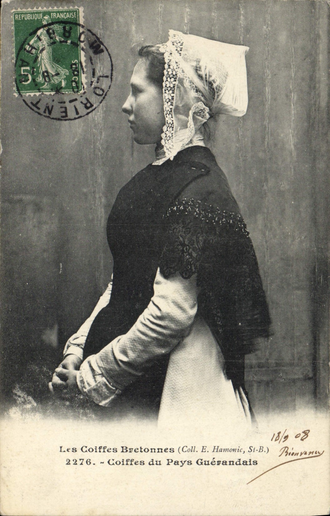 CPA Folklore Coiffes du pays Guerandais 