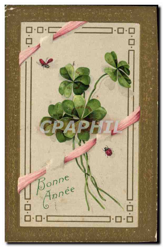 CPA Fantaisie Fleurs Trefles