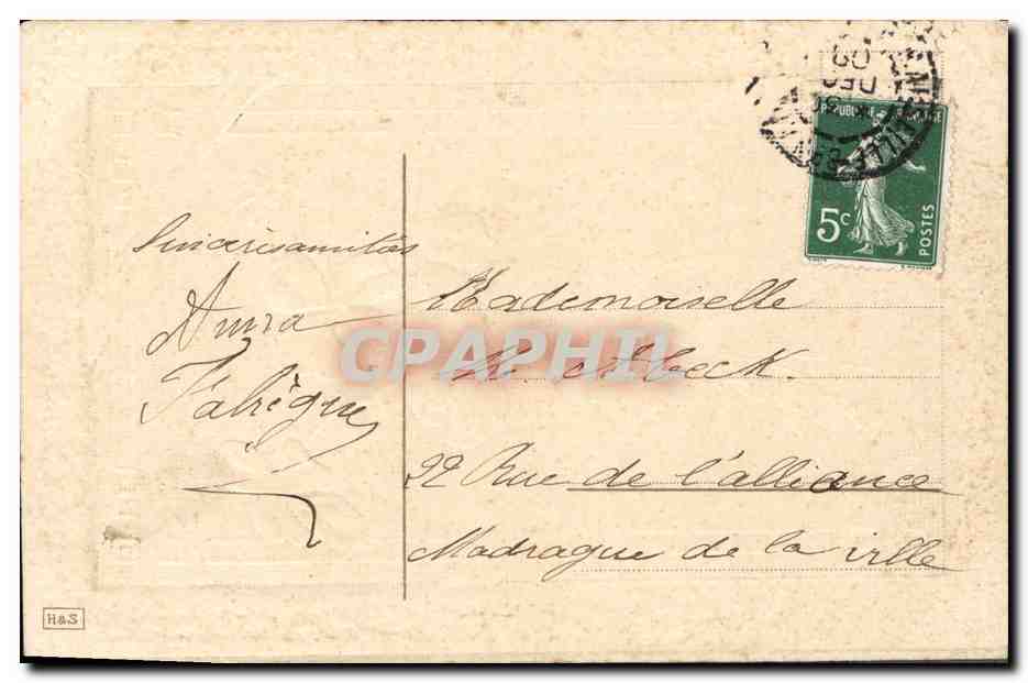 CPA Fantaisie Fleurs Trefles — Verso