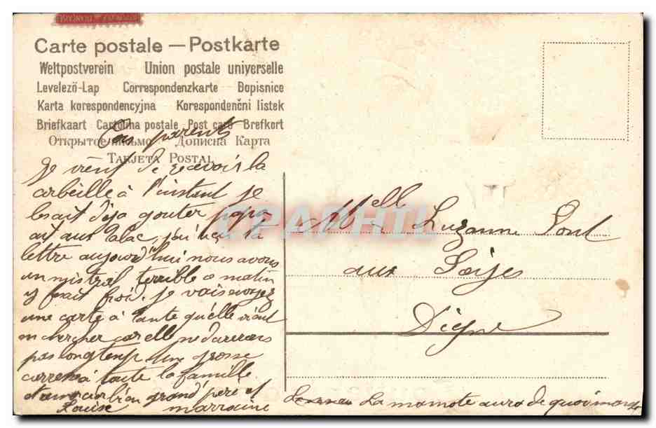 CPA Fantaisie Fleurs Enfants — Verso