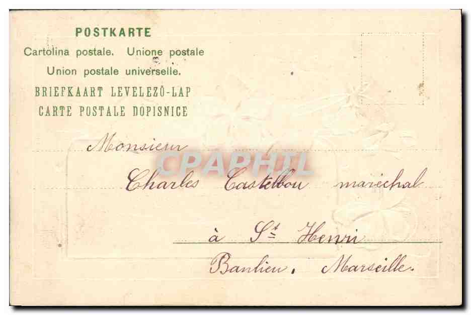 CPA Fantaisie Fleurs  — Verso
