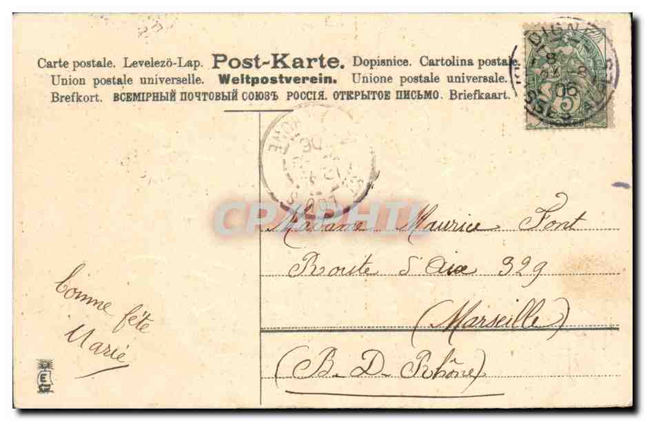 CPA Fantaisie Fleurs  — Rückseite