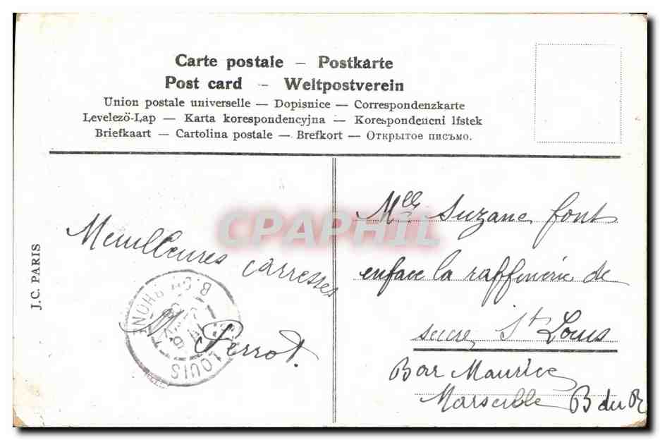 CPA Fantaisie Fleurs Colombe — Verso