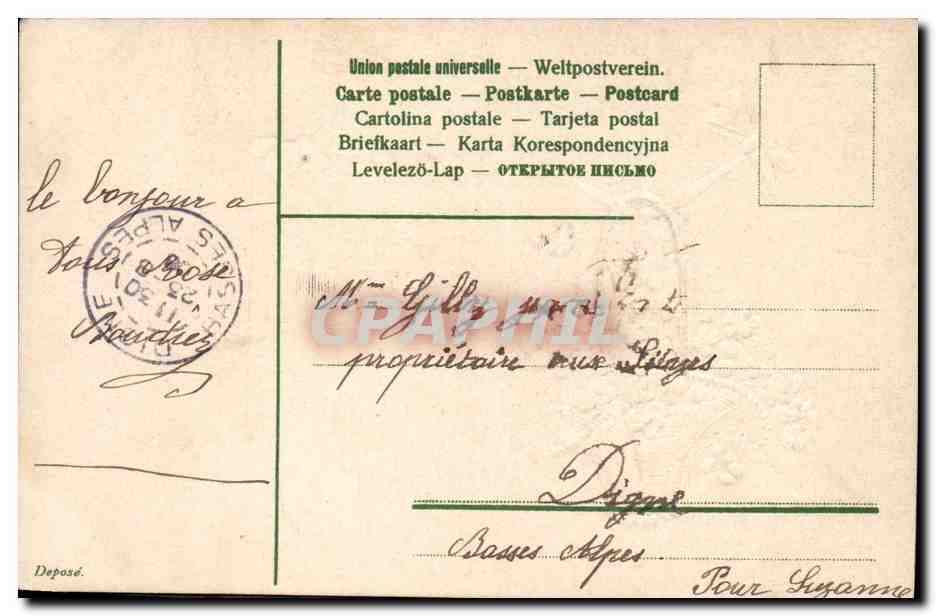 CPA Fantaisie Fleurs  — Rückseite